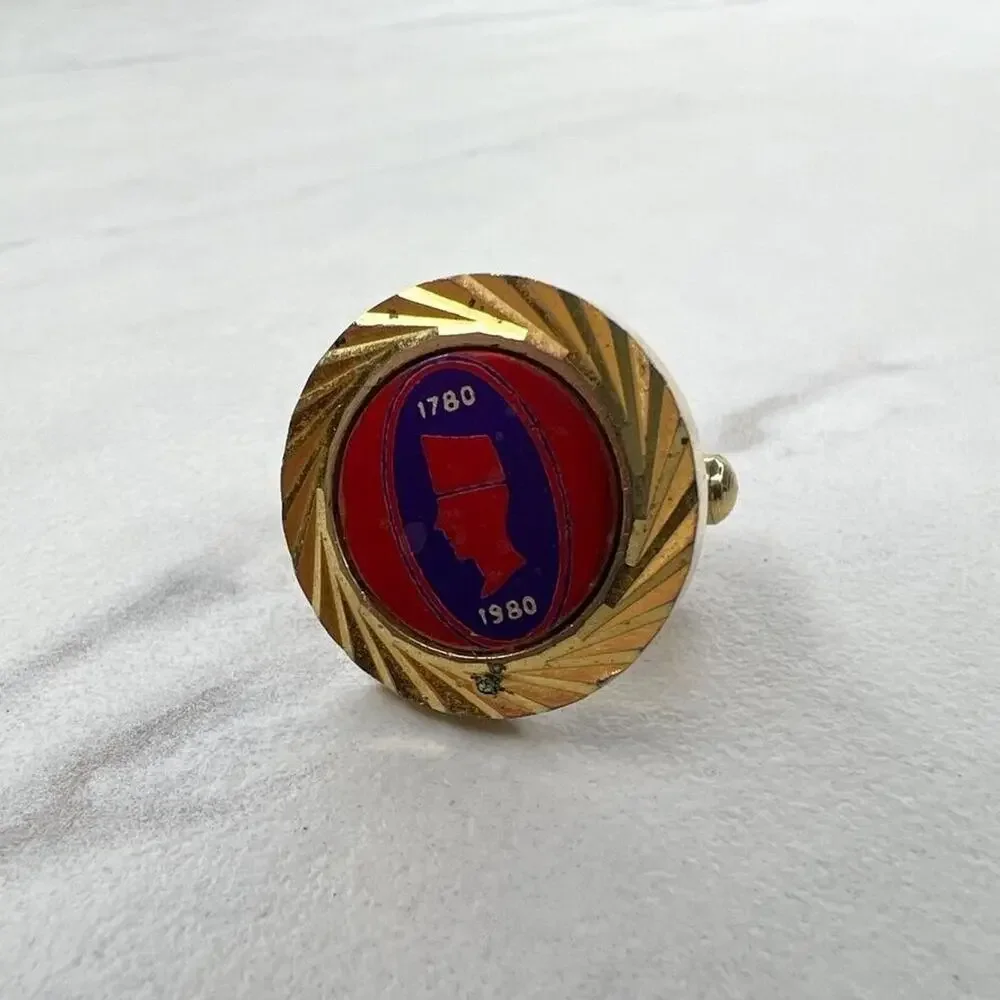 Vintage 1780 1980 Bicentennial Single Cufflink